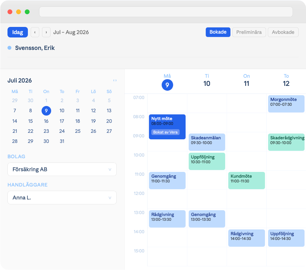 Bokningskalender